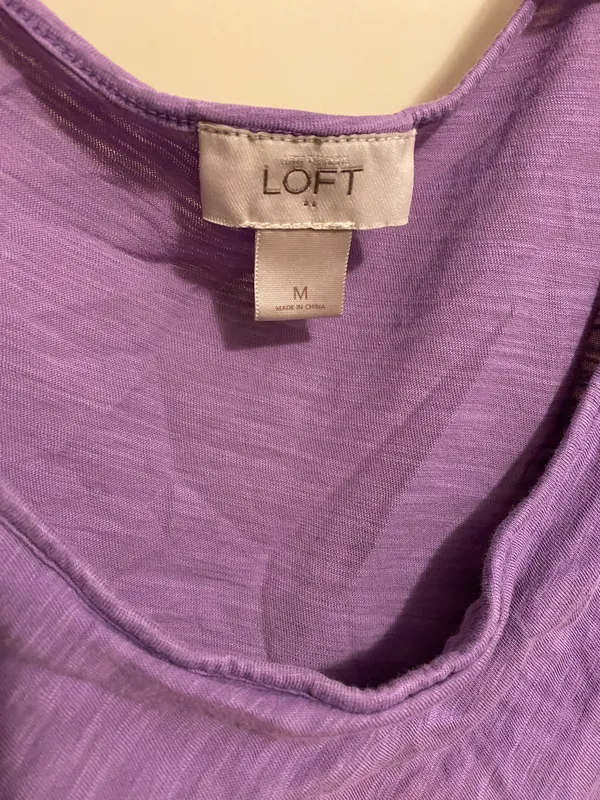 Loft Purple Ruffle Tank Top - Image 4