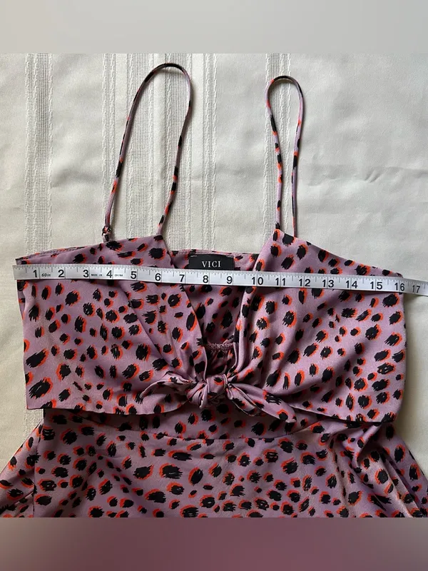 Vici Pink & Black Leopard Print Cutout Knot Maxi Dress Size L - Image 8