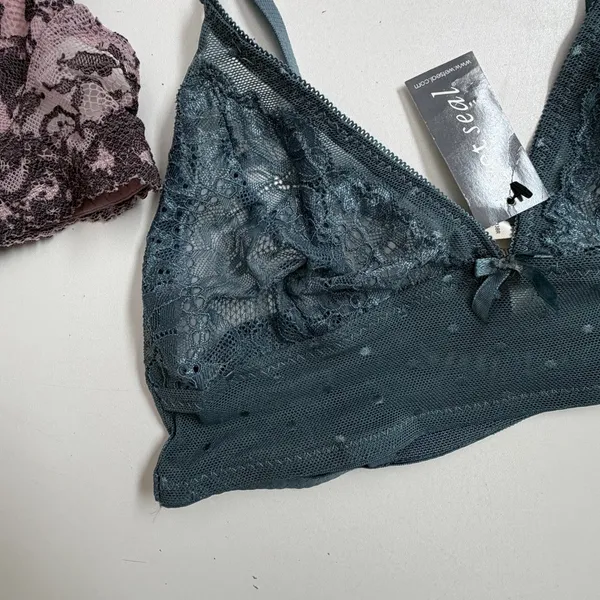 Forever 21 Wet Seal Bralettes Halter No Padding Lace Polka Dot Pink Purple Green - Image 4