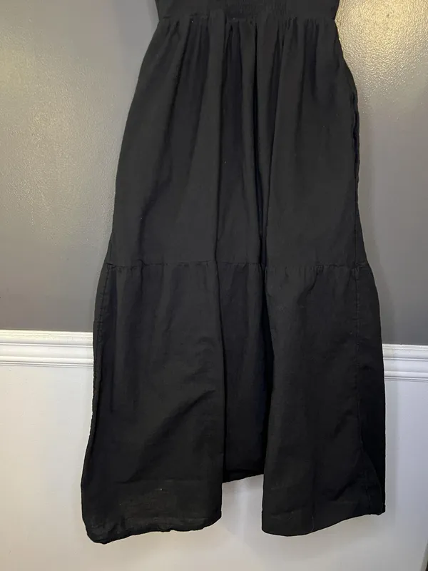 Urban Outfitters Dress Womens Medium Black Button Front Midi Sundress Sweetheart - Image 10
