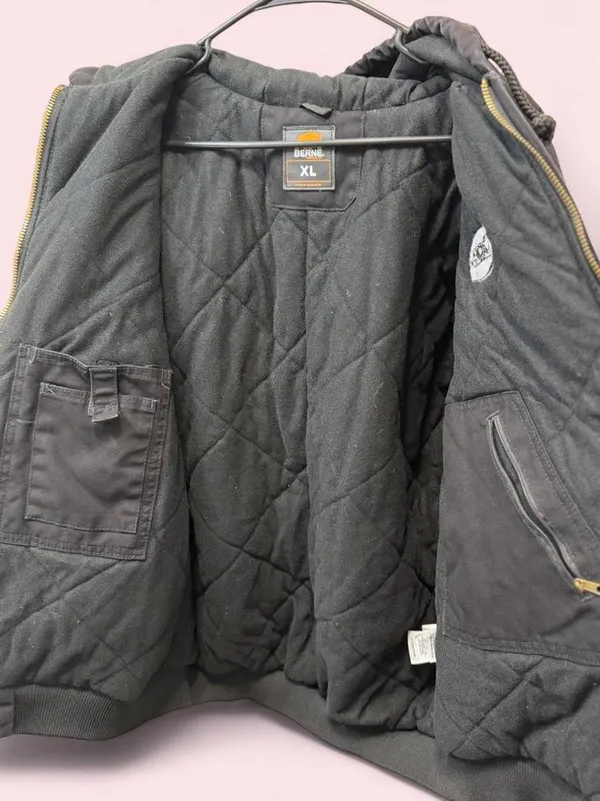 Berne Heritage Duck Utility Hooded Zip Up Jacket XL Black - Image 5