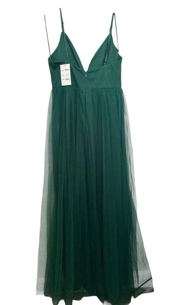 Maniju Green Maxi Dress Color EMERALD Style MF21427 Size L - Image 3