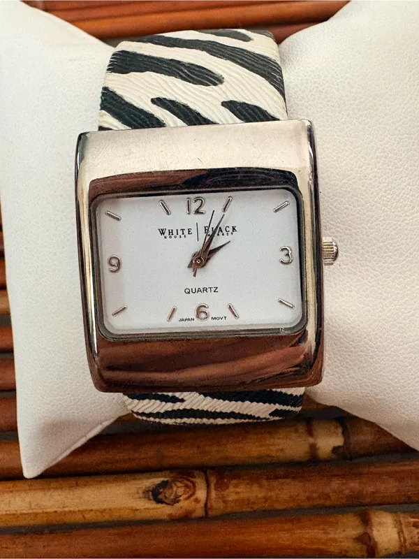 White House Black Market Black & White Zebra-Print Women's Watch Needs Battery - Image 3
