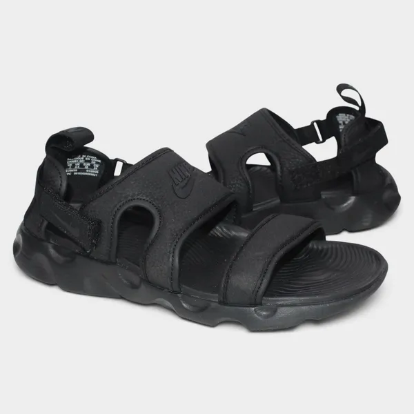 Nike Owaysis Sandals Women 7 Triple Black Adjustable Sport - Image 12