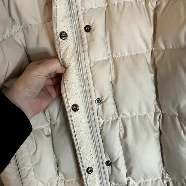 The North Face 600 Fill Vintage Puffer Parka Womens Size Large Cream Silver 2008 - Image 4