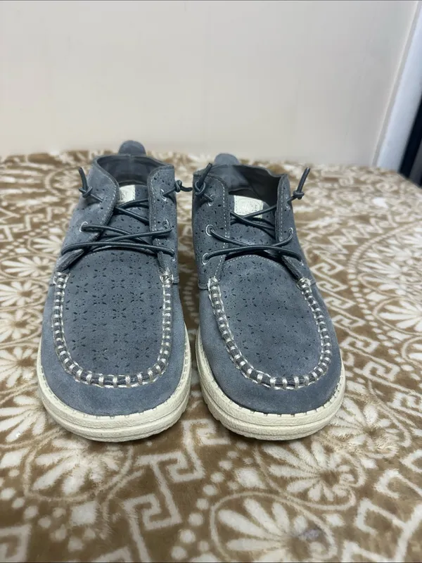 Hey Dude Gray Suede Perforated Boho Chukka Boots - Image 9
