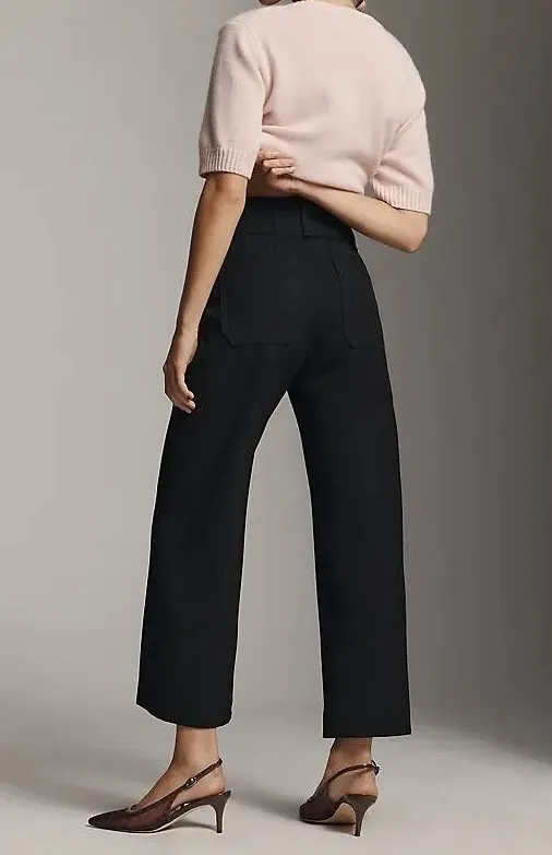 Anthropologie Maeve The Colette Stretch Twill Crop Wide-Leg Pants, Size 26 - Image 5