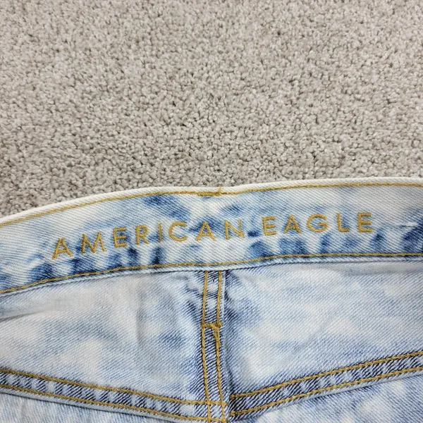 American Eagle Womens Denim Shorts 31" Blue Acid Wash Distressed Bermuda - Image 10