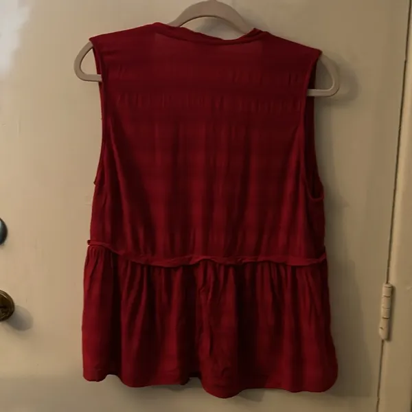 Lucky Brand Sleeveless Ruffle Top XL V-Neck Boho Indie Bohemian Festival Casual - Image 4
