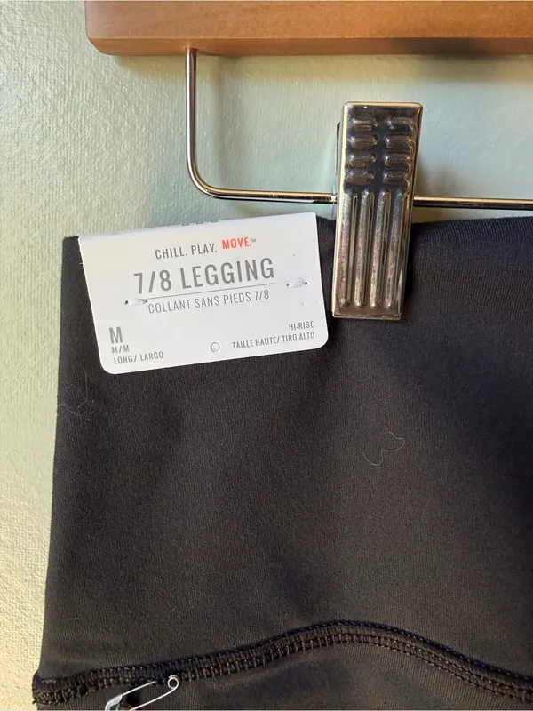 NWT Aerie High Rise 7/8 Leggings Black Medium Long - Image 6