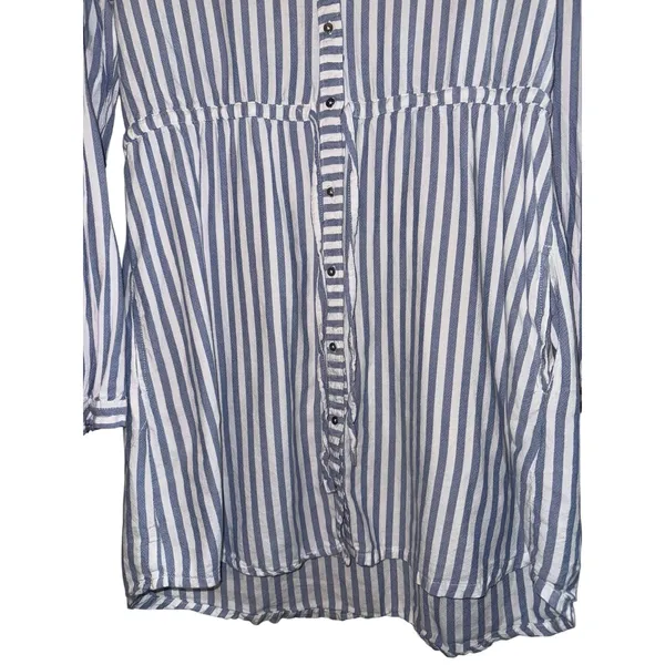 Abercrombie & Fitch Striped‎ Nautical Shirt Dress Women's LG Beach Resort Costal - Image 3