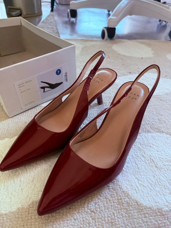 a new day target slingback kitten heels burgundy - Image 10