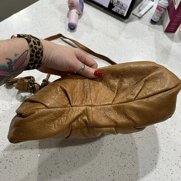 Margot Adelle Versatile Hobo Purse Brandy Brown Leather Crossbody‎ Shoulder Bag - Image 14