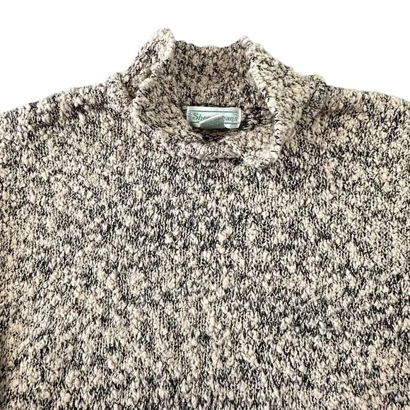 Vintage Shenanigans Marled Knit Popcorn Sweater Mock Neck Tan Black‎ Indie Boho - Image 3