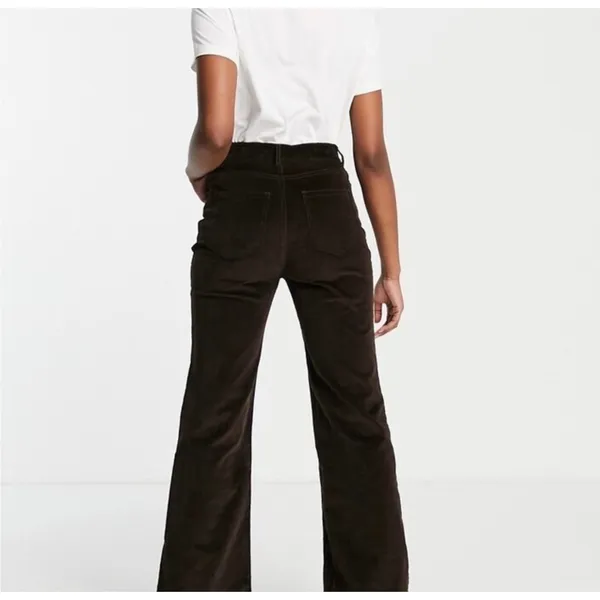 & Other Stories Paris Atelier Dark Brown Corduroy Wide Leg Pants US 4 - Image 3