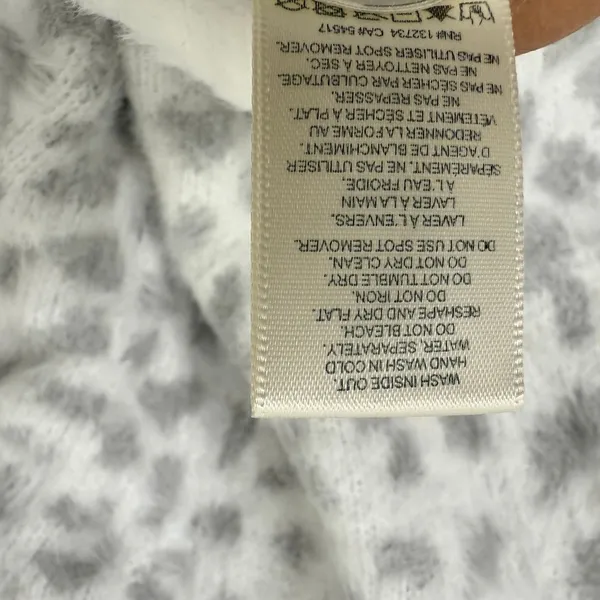 NWT Bella Dahl M‎ Gray Leopard Fuzzy Eyelash Knit Sweater Cozy Winter Softgirl - Image 8
