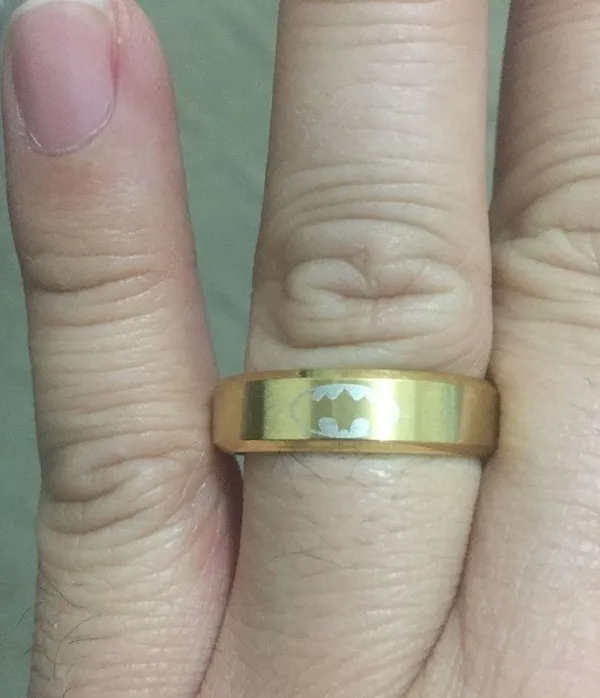 6mm Gold Batman Ring - Image 7