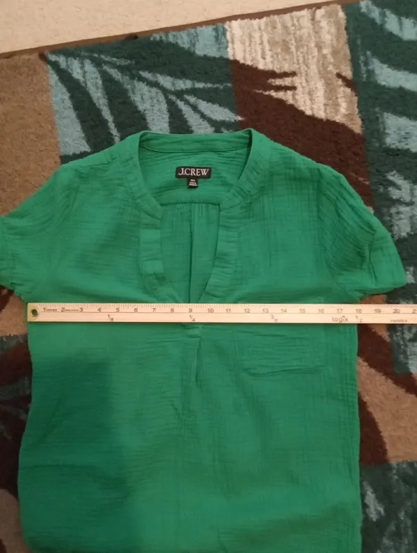 J. Crew Soft Gauze Short Sleeve V Neck Popover Cotton Crinkled Womens XXS - Image 6