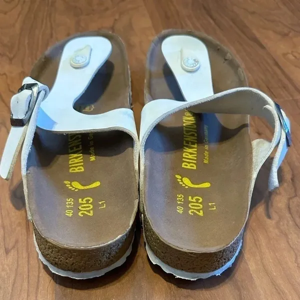 Birkenstock Gizeh Birko-Flor Unisex Size EU 40 US L9 M7 White Slip‎ On Sandals - Image 2