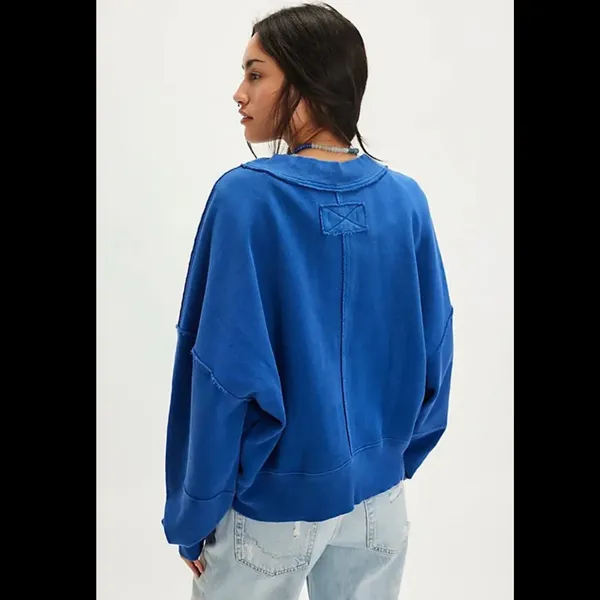 NWT Free People We The Free Hi-Lo Pullover - True Blue - Image 3