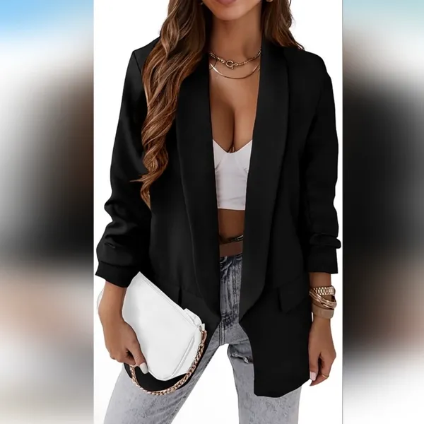 kirundo padded ruffled shoulder blazer Black Size XXL - Image 5