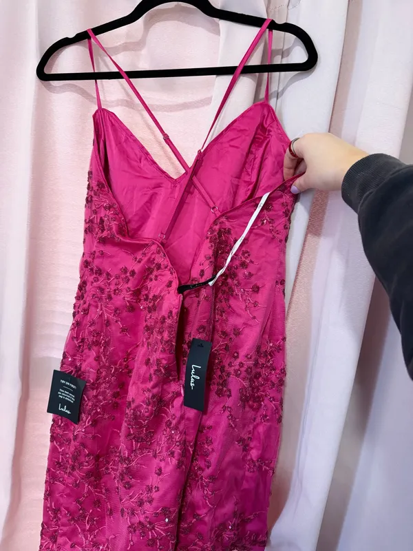 Lulus Pink Dress Sequin - Image 3