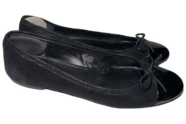 Delman New York Women’s Size 7 Black Metallic Patent Toe Brook Ballet Flats - Image 7