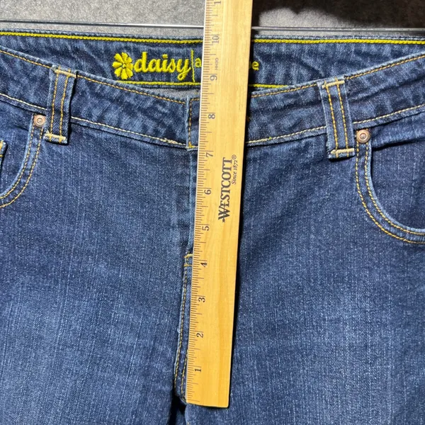 Daisy Anchor Blue‎ Bootcut Jeans Size 15 Y2K Low Rise Stretch Denim - Image 5