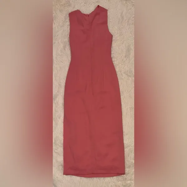 NEW Reiss Imogen Sleeveless Ruched Tailored Sheath MIDI Dress 0 Pink - Image 7
