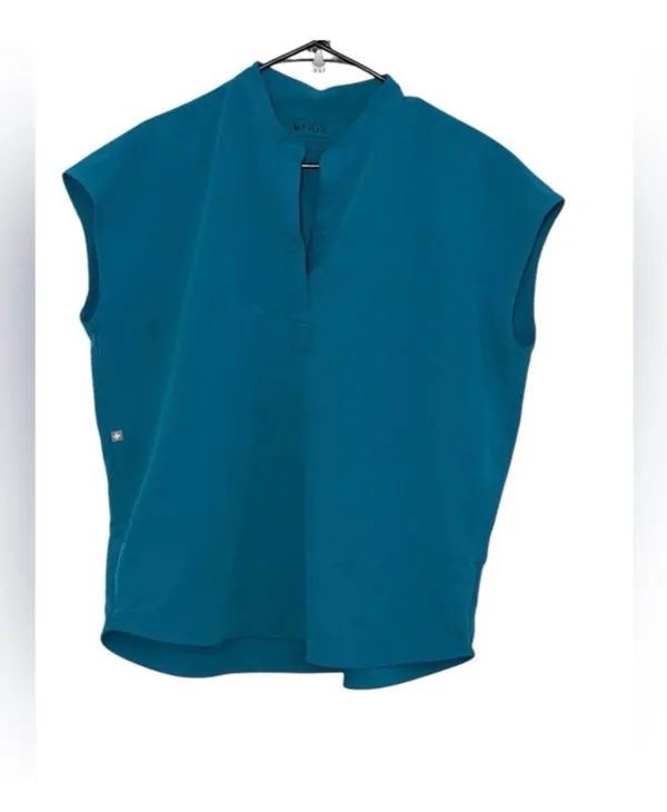 FIGS Technical Collection Teal Scrub Set | Top (M) + Jogger Pants (L/P) - Image 2