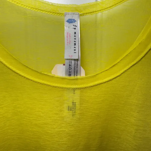 Free People Movement Small‎ Yellow Tank Top Athleisure Yoga Workout Casual - Image 4
