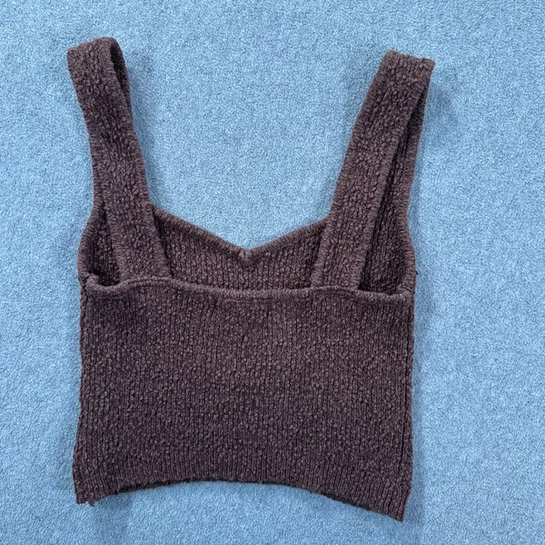 By Together Brown V-Neck Cropped Tank Top Size Small Textured Knobby Sleeveless - Image 8