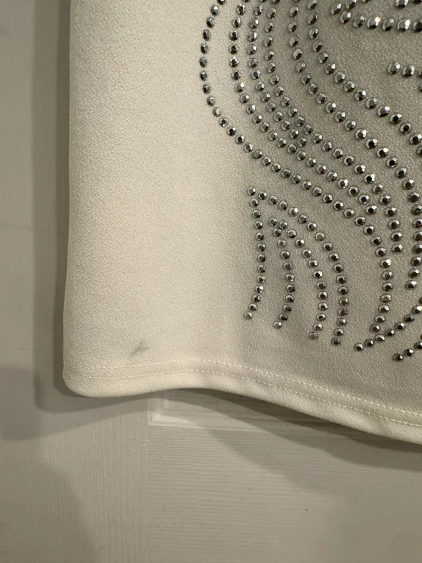 Women’s Cream Studded Cocktail Dress - Image 3