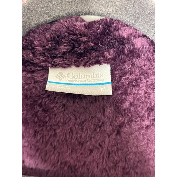 Columbia Sportswear Purple Fleece Jacket Medium Full Zip Sherpa Plush - Image 4