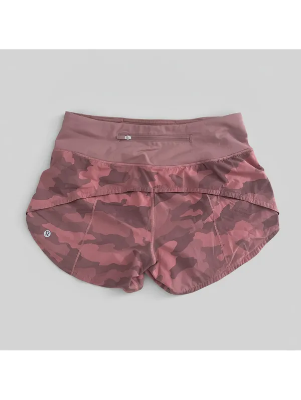 Lululemon Speed Up Short Tall 4 Pink Camo Running Athletic Lined Pocket - Image 2