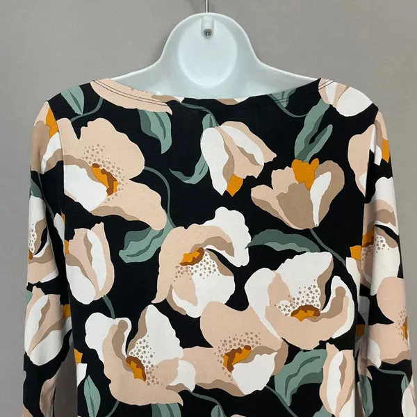 Ann Taylor Floral Top 3/4 Sleeves Boat Neck Size XS Rayon Stretch Jersey Graphic - Image 5