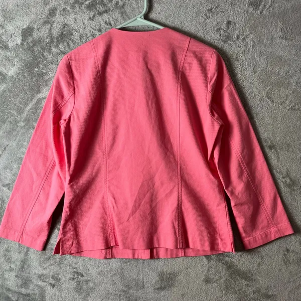 Sigrid Olsen Pink Textured Blazer Jacket Button Front‎ Lightweight Career SM New - Image 4