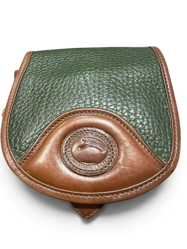 Vintage Dooney & Bourke All-Weather Leather coin purse in fir green and Britis - Image 2