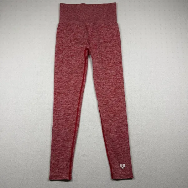 Women’s Best Seamless Leggings Size Small Red Heather High Rise Workout - Image 2
