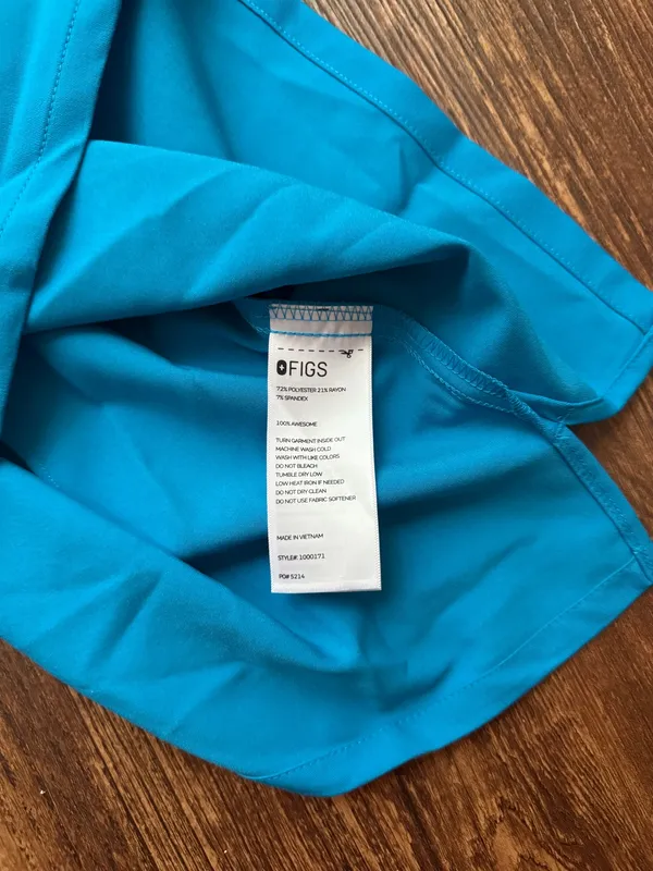 NWT FIGS Women’s Extreme Blue Catarina Extremes One Pocket Scrub Top - Size XXS - Image 5
