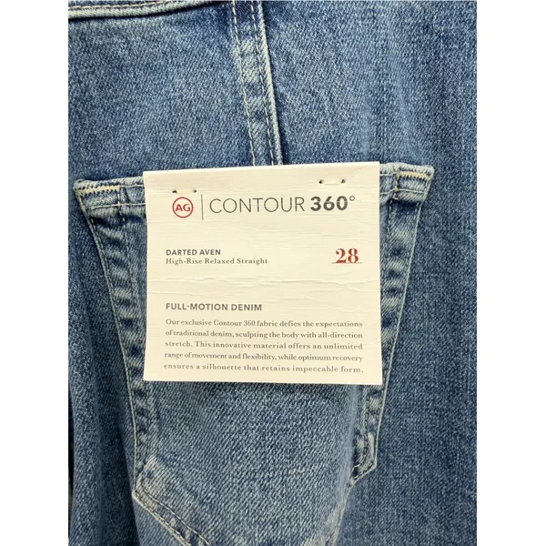 AG Jeans Darted Aven High Rise Relaxed Straight Jeans 28 Medium Blue Wash Denim - Image 6
