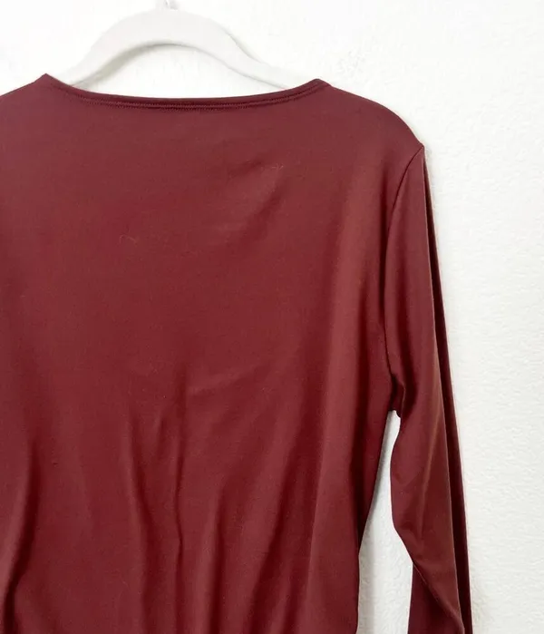 [Abercrombie & Fitch] Brown Sweetheart Neckline Long Sleeve Bodysuit Sz Large L - Image 8