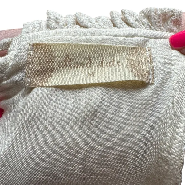 Altar'd State Sleeveless Ruffle Tie Neck Dress Tan Beige Cream Medium - Image 5