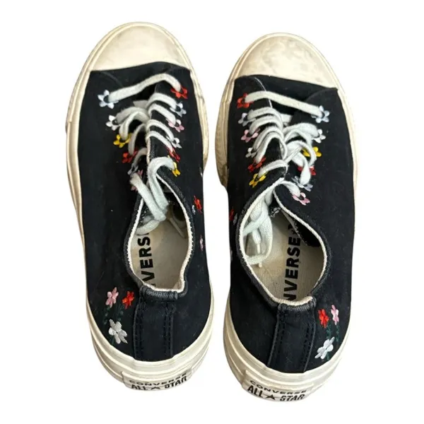 Converse Athletic‎ Shoes with Embroidered Flowers - Image 3