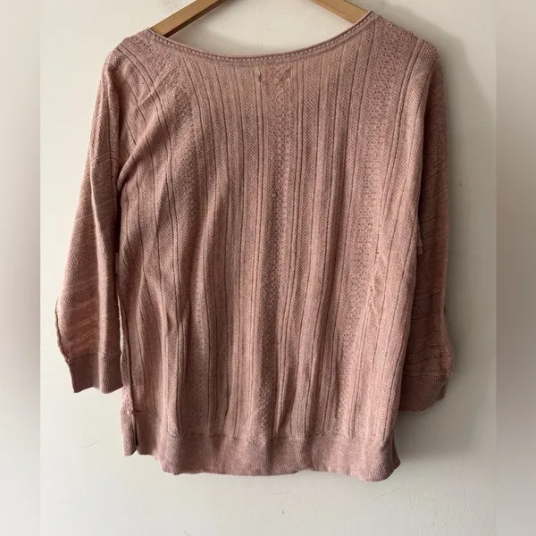 Aerie‎ Pink Y2K 3/4 Sleeve Lightweight Sweater - Image 3