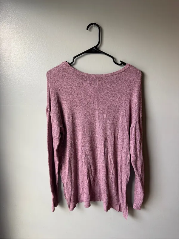 American Eagle Soft & Sexy Plush Pink Long Sleeve Top Medium - Image 3