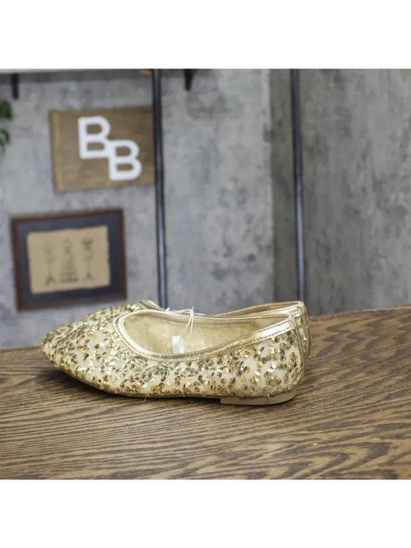 A New Day Womens Sammie Shoes Sequin Ballet Flats 94685483 Gold Yellow 6M - Image 2