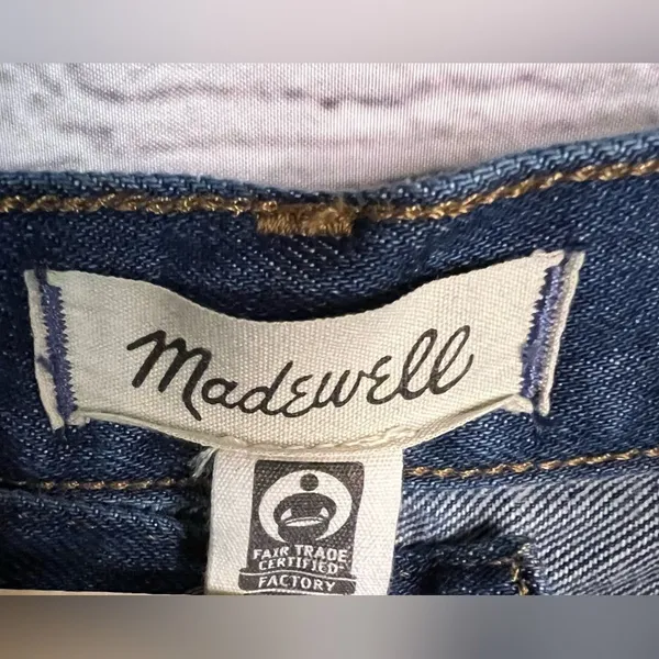 Madewell‎ Women's Baggy Straight High Rise Jeans Dark Worn Indigo Wash Size 28 - Image 10