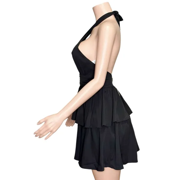 AMANDA UPRICHARD Darby Halter Mini Dress, Black, XS - Image 8