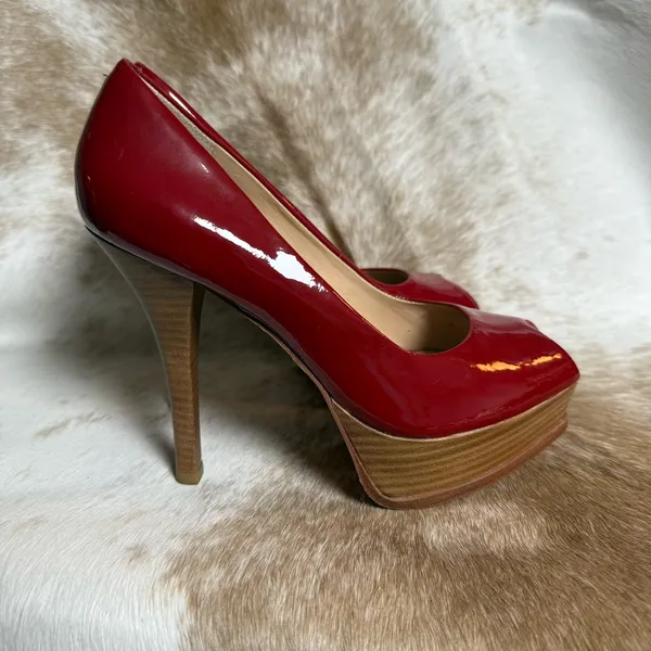 Pour La Victoire Platform Peep‎ Toe Pumps Size 7.5 B88 - Image 9